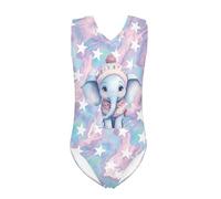 Kuiaobaty Kawaii Elephant Print Girl Summer Toddler Swimming Costume, Dreamy Color Stars Kids Swimsuit Children Beach Swimwear