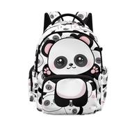 Kuiaobaty Kawaii Panda Lightweight Durable Backpack - 17 Inch Large Capacity School Bag with Soft Padded Strap All-print Bookbag for Kids Elementary School