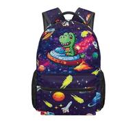 Kuiaobaty Kids Arcade Space Dinosaur School Backpack Lightweight Reduced Pressure Bookbag for Boys Elementary School - 17 Inch Large Schoobag