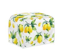 Kuiaobaty Lemon Pattern 2 Slice Toaster Cover Linen-like Spandex, Fruits Print Dust Proof Case for Bread Toaster Machine 11.5x8x8 inches