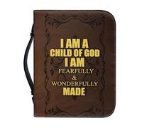 Kuiaobaty Lord Quotes Print Church Bible Case with Handle Book, God Saying Faux Leather Bible Bag Zipper and Pockets for Men,Women