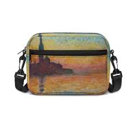 Kuiaobaty Monet Art Crossbody Bags for Women Messenger Bag, Impressionism Artwork Travel Phone Pouch for Wallet, Keys, San Giorgio Maggiore at Dusk