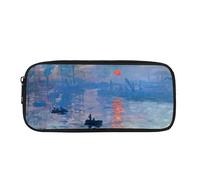 Kuiaobaty Monet Oil Painting Pencil Case for Teens Boy School Pen Case Impressions Sunrise Large Capacity Pencil Pouch for Children