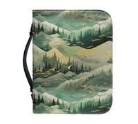 Kuiaobaty Mountain Valley Book Sleeve for Bible,Novel,Notebook, Paint Art Birds Tree PU Leather Book Cover Case with Inside Pen Pocket