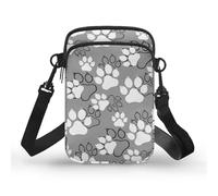 Kuiaobaty Paw Print Crossbody Purses for Women Cat Paws Cellphone Credit Card Wallet, Dog Footprint Small Sing Bag with Adjustable Shoulder Strap