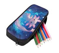 Kuiaobaty Pencil Case for Girls Magical Axolotl Portable Pencil Pouch for School Supplies Durable Zipper Pencil Bag Back to School Gifts