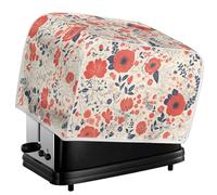 Kuiaobaty Peony Flower Toaster 2 Slice Cover with Hook, Cartoon Daisy Floral Pattern Dust-Proof Bread Machine Cover, Home Kitchen Appliance Covers