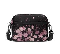 Kuiaobaty Pink Flowers Crossbody Bags for Women, Spring Cherry Floral Shoulder Handbags & Shoulder Bags with Adjustable Strap