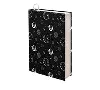 Kuiaobaty Planets Moon Pattern Book Sleeve Covers Black Book Protector for Novel,Bible Standard Size 11 Inch X 8.7 Inch, Stretchy Fabric