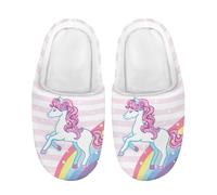 Kuiaobaty Pocket Cat Print Toddler Slippers Girls Winter Cozy Slipper, Cartoon Kitty Butterfly Winter Fuzzy Lined Slip On Shoes, Anti-Slip Sole