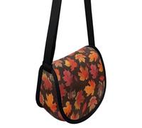Kuiaobaty Red Maple Leaf Crossbody Bag for Women Crescent Bags, Autumn Maple Leaves Mini Messenger Bag Dumpling Handbag