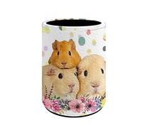 Kuiaobaty Round Stand Pencil Holder for Student Cute Guinea Pig Print Pen Cup Pot Flower School Large Stationery Organizer