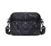 Kuiaobaty Stars Night Bat Crossbody Bag for Women, Dark Forest Bat Ladies Small Cross Body Bag Shoulder Handbag Multi Pocket, Adjustable Strap