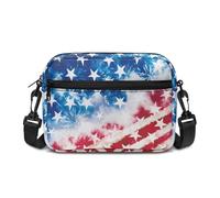 Kuiaobaty Stars Stripes Flag Crossbody Bags for Women, USA Flag Multi Pocket Shoulder Bags Zipper Crossbody Phone Pouch with Adjustable Strap