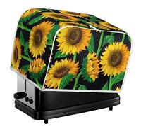 Kuiaobaty Sunflower Painting Toaster Cover for 2 Slice Toaster, Vivid Yellow Sunflowers Kitchen Bread Machine Cover Dust Cover Protector