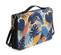 Kuiaobaty Tropical Plants Pattern Leather Bible Bag Hawaii Monstera Leaf Carrying Book Case for Women Men Girls,Bible Cover Case with Inside Pen Slots