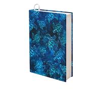 Kuiaobaty Turtle Batik Book Sleeve Cover Fit for 11 * 9inch Books,Notebook,Bible,Novel, Blue Book Protector Cloth Cover Washable Fabric