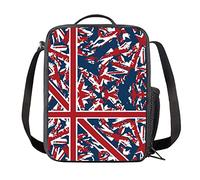 Kuiaobaty Union Jack Flag Print Insulated Lunch Bag for Teen Girls, UK Flag Lunch Box for Children Zipper Lunch Kit Snack Bag