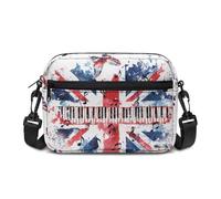 Kuiaobaty Union Jack Flag Shoulder Bag for Women - Ladies Cross-Body Handbags, Piano Music Notes Satchel Messenger Bag Lightweight for Shopping Work