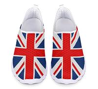 Kuiaobaty Union Jack Shoes Women's Slip on Spring Summer Loafer, British Flag Mesh Sneakers Breathable Casual Mens Trainers
