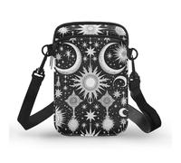 Kuiaobaty Vintage Sun Moon Small Crossbody Purse Bag for Women Retro Celestial Stars Mini Cell Phone Shoulder Bags Lightweight Travel Phone Holder