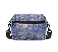Kuiaobaty Water Lilies Painting Crossbody Bag for Women Small Handbag, Claude Monet Art Camera Cross Body Bag Satchel Handbags, Adjustable Shoulder Strap