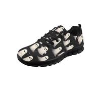 Kuiaobaty White Ghosts Women's Walking Trainers Gym Shoe, Cartoon Ghost Fashion Trainers Breathable Mesh Outdoor Sport Jogging Shoes