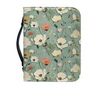 Kuiaobaty Wild Flowers Book Cover for Bible, Countryside Daisy Floral Soft Leather Novel Book Carry Case with Inside Slots for Phone,Pen