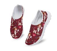 Kuiaobaty Women Cartoon Nurse Slip on Trainers with Memory Foam, Carer Girl Red Mesh Breathable Trainers Casual Summer Shoes Girls Outdoor Road Walking Sneaker