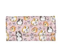 Kuiaobaty Women Cute Guinea Pig Clutch Wallet with Coin Purse,Cartoon Animal Love Multi Credit Card Holder Money Organizer Buckle Closure Wallet Long
