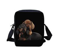 Kuiaobaty Women's Black Dachshund Dog Print Small Crossbody Messenger Bag