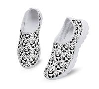 Kuiaobaty Womens Lightweight Mesh Trainers Cute Panda Girls Running Shoes Anti Skid, Kawaii Panda Slip on Trainers for Jogging,Tennis