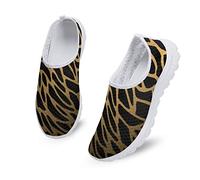 Kuiaobaty Women's Men's Running Shoes Brown Giraffe Print Trainers Breathable Mesh Sport Sneakers Animal Texture Non Slip Work Shoes