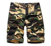 kuiazelit Cargo Shorts Men Multi-Pocket Camo Cargo Trousers Loose Lightweight Work Shorts Summer Walking Hiking Outdoor Short Pants Knee Length Combat Trousers Camouflage Short Size M-2Xl