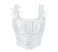 kuiazelit Corset Tops for Women, Corset Shapewear, Lace Waist Push Up Bodysuit, Renaissance Bustier Lingerie Bodyshaper Top, Vintage Medival Basque Body Shaper,Plus Size, Satin, Adjustable, Boned