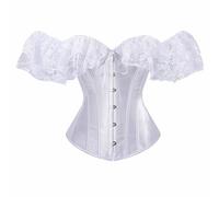 kuiazelit Corset Tops for Women, Corset Shapewear, Lace Waist Push Up Bodysuit, Renaissance Bustier Lingerie Bodyshaper Top, Vintage Medival Basque Body Shaper,Plus Size, Satin, Adjustable, Boned