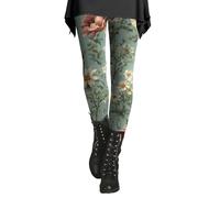 kuiazelit Floral Pattern Jeggings for Women UK Slim Fit Vintage Tummy Control Leggings Warm Soft Ethnic Stretch Leggings High Waist Sports Jogging Trousers Smart Casual Shapewear All Day Wear