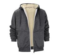 kuiazelit Men'S Hooded Coat Corduroy Sherpa Jacket Heavyweight Lined Bomber Jacket Winter Warm Thermal Outwear Padded Puffer Jacket Casual Military Combat Jacket With Pockets Work Hoodies