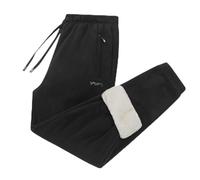 Kuiazelit Mens Joggers Bottoms Warm Fleece Lined Trousers Men Winter Essentials Thermal Cargo Trousers Elastic Waist Golf Trousers Lace-Up Casual Tracksuit Bottoms Men Chef Trousers with Zip Pockets