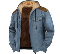 kuiazelit Men's Military Fleece Combat Jacket Tactical Hoodies Fleece Lining Winter Jackets Full Zip Up Hooded Coats Thick Thermal Outwear Multi Pockets Outdoor Sherpa Jackets Quilted Jacket For Men