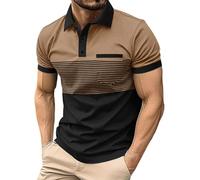 kuiazelit Mens Polo Shirt Short Sleeve Stretch Breathable Golf Polo Shirts Classic Summer Casual Business Work Polo T Shirts Regular Fit Button Collared Golf T-Shirts with Real Pocket Multi Colors
