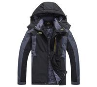 kuiazelit Mens Waterproof Jackets Men Hiking Jacket Warm Winter Softshell Jackets Fleece Jackets Full Zip Field Jacket With Detachable Hood Windbreaker Jacket Super Warm Ski Jackets With Zip Pockets