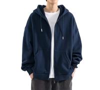 kuiazelit Oversized Men's Full Zip Hoodie With Pockets Patchwork Long Sleeve Fleece Jacke Y2K Tops Pullover Hooded Hippie Top Plain Sweatshirts With Hood Aesthetic Zipped Jumper Top Sports Coat