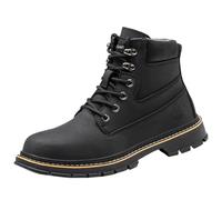 Kuiazelit Work Boots Mens - Cowboy Boots Mens Lightweight Anti Puncture & Slip Smart & Protective Safety Boots Mens Fashion & Versatile Combat Boots Brown & Black Boots Motorbike Boots