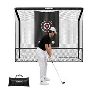 KuiBonu Golf Practice Net - 10x7.5ft Golf Hitting Net with Heavy Duty Frame, Included Target Cloth for Driving Chipping Swing Training, Indoor or Outdoor Use