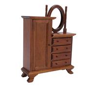 KUIDAMOS 1:12 Scale Wooden Miniature Dollhouse Vanity Table Elegant Makeup Dressing Table for Dollhouse Scene Decoration Ideal for 1/12 Scale Birch Wood Material