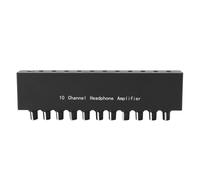 KUIDAMOS 10 Channel Stereo Headphone Amplifier Sound Quality Device for Studio Engineers Black 23x5.4x3cm