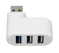 KUIDAMOS 180 Degree Rotatable USB Hub Versatile Design for Efficient Data Transfer with 3 Ports for Desktop and Laptop Use, Lightweight ABS Construction (White)