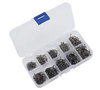 KUIDAMOS 500pcs Carbon Steel Fishing Hooks Set Barb Fly Fishhook for Freshwater and Sea Water with Storage Box for Anglers (Black)