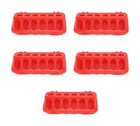 KUIDAMOS 5pcs Flip Top Chick Feeder No Mess Feeding Design Automatic Poultry Feeder with Holes for Quail Birds, Sturdy Materials